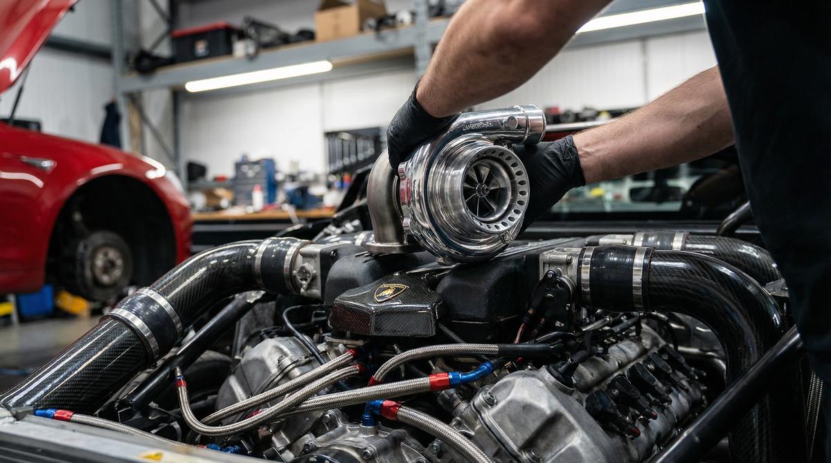 人兽汽车改装视频-V12引擎涡轮增压改装